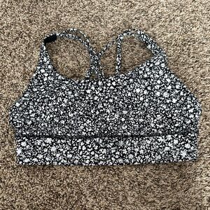 Women’s Black & White Floral Strappy Bralette